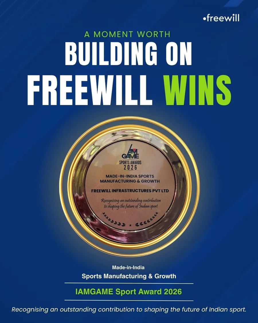 Freewill — Recognised at the IAMGAME Sports Awards 2026 for Made-in-India sports manufacturing.