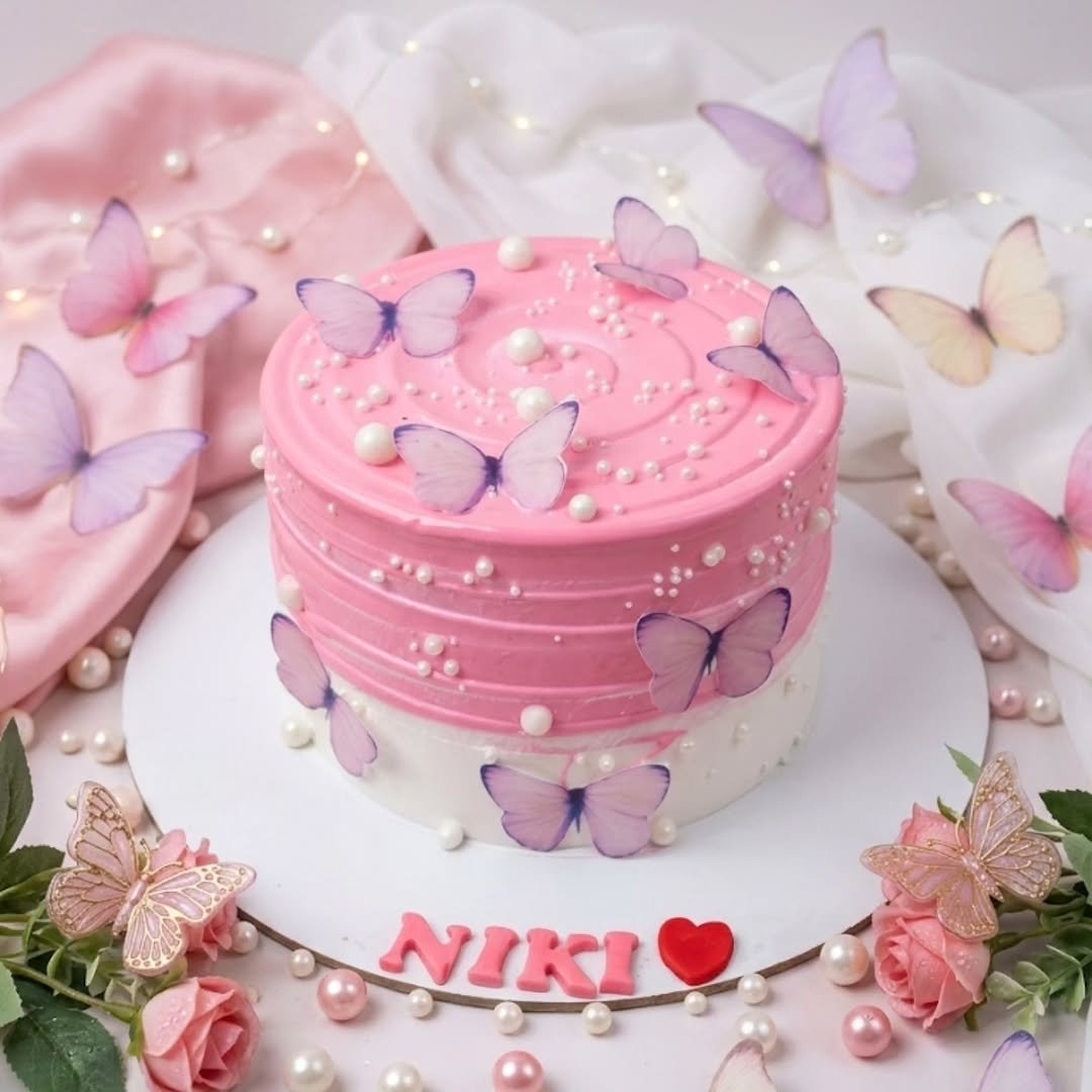 Golden Cakes — Butterfly & Pearl Cake