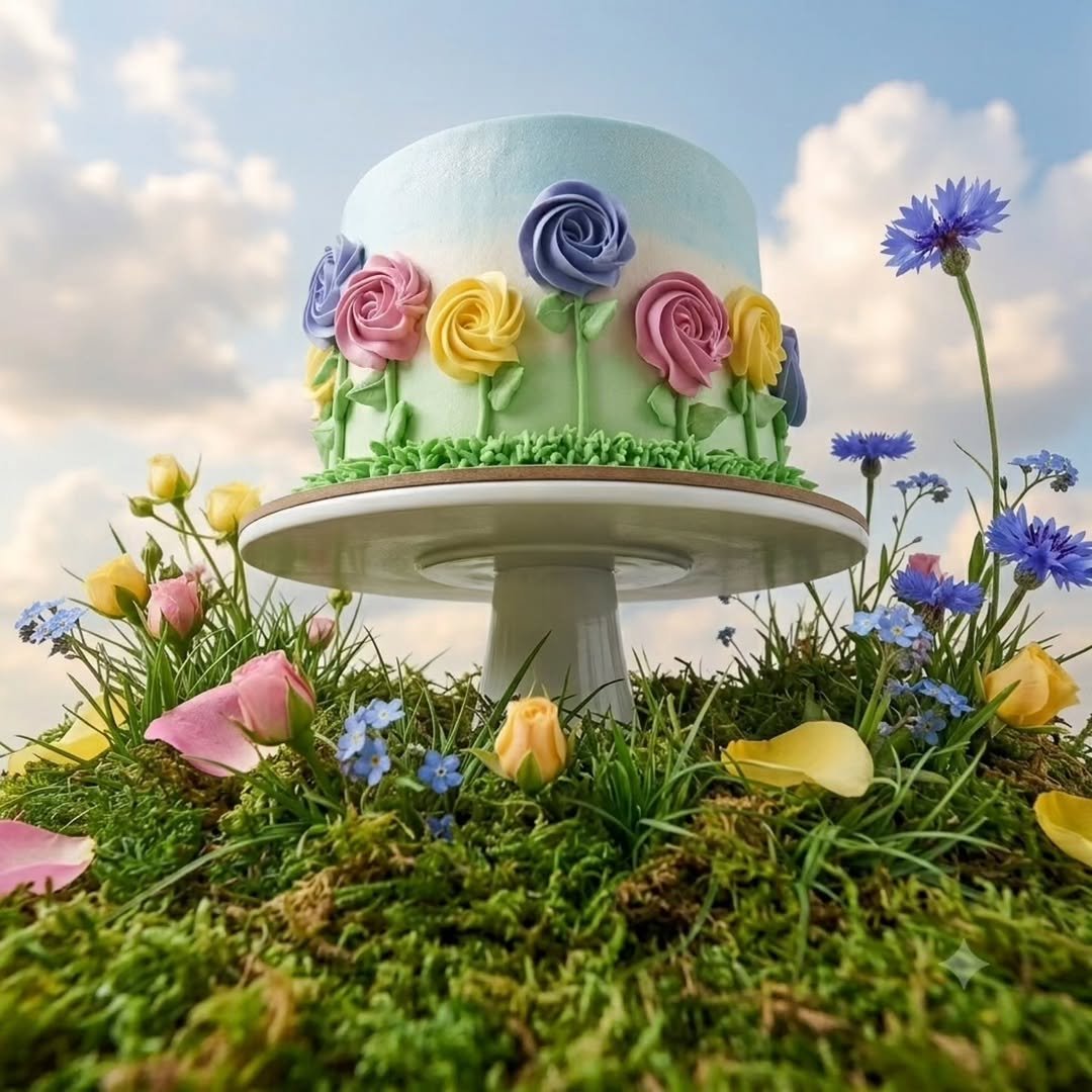 Golden Cakes — Garden Floral Cake