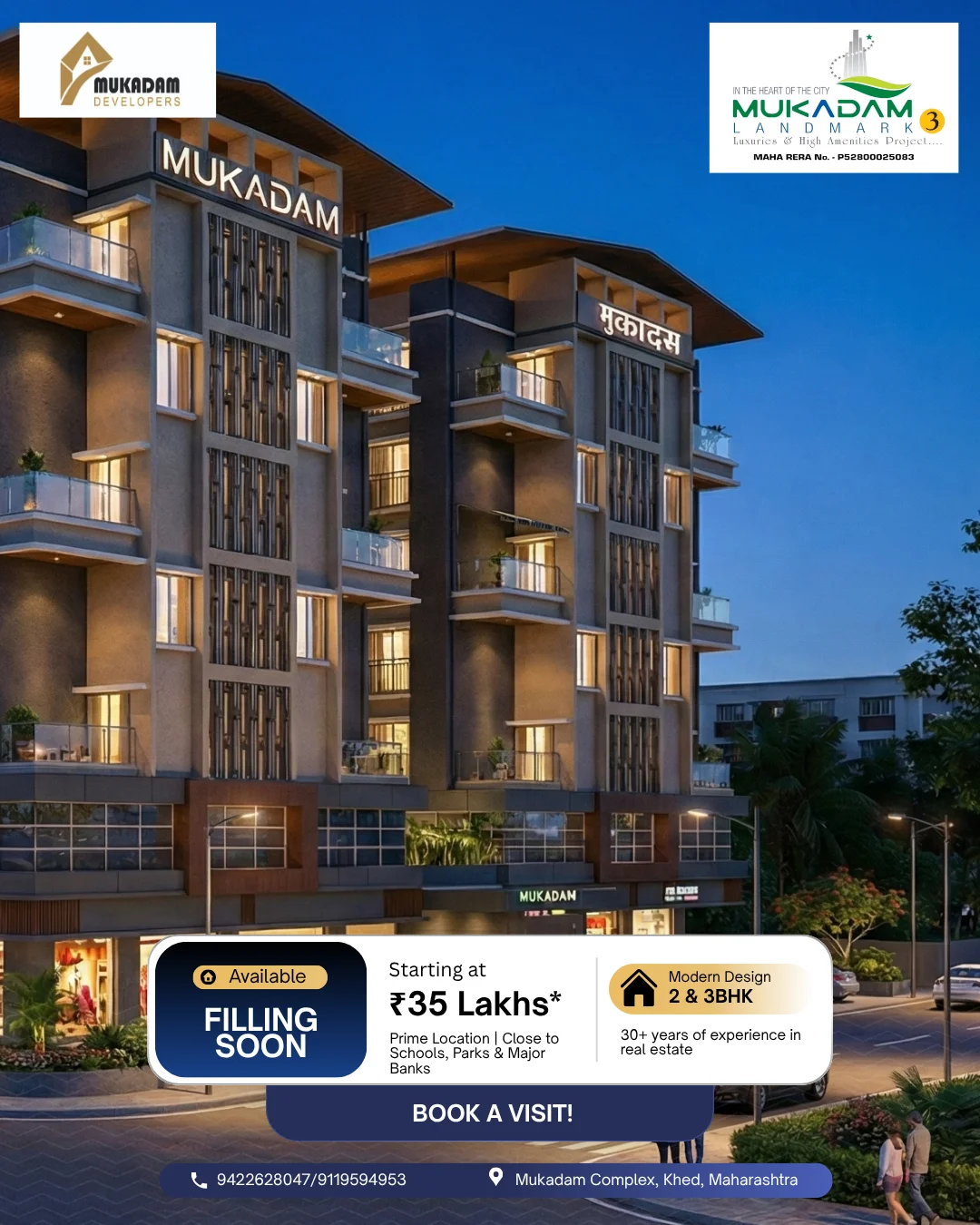 Mukadam Developers — Landmark 3 · Filling Soon